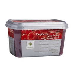 Ravifruit Frozen Fruit Puree Raspberry Cranberry Hibiscus 5x1kg Tub