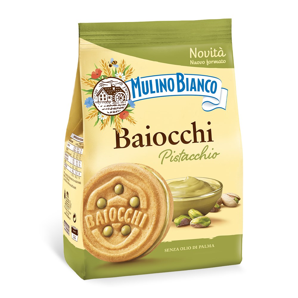 Baiocchi Lot de 4 paquets de 4 noisettes et cacao choco pistache + polpa  Gourmet italien 400 g