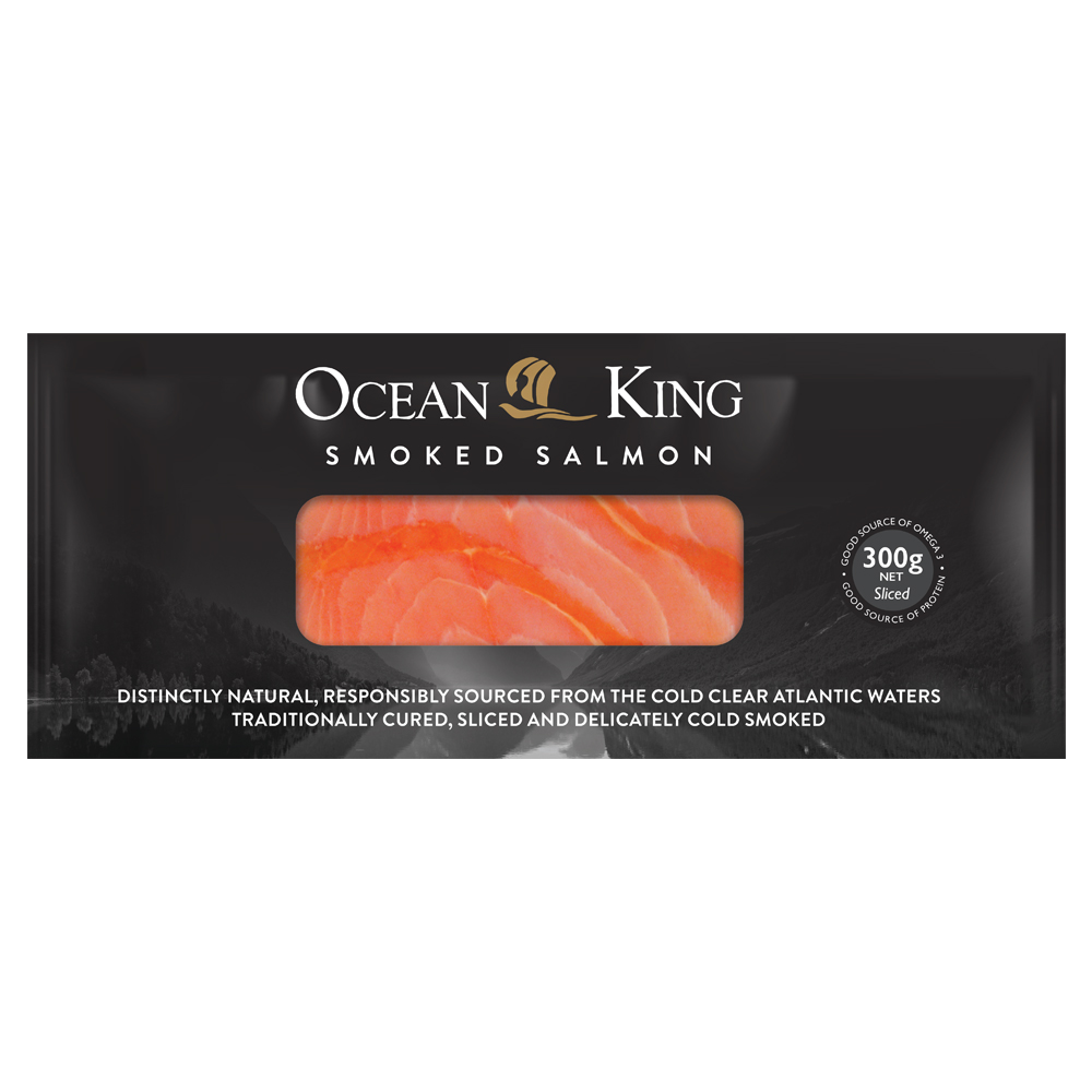 SMOKED SALMON (8X300G) OCEAN KING DENMARK - Mayers Fine Food